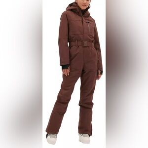 Halfdays Women's Murphy Ski Suit | Brown Spiked Cocoa | Sz Small